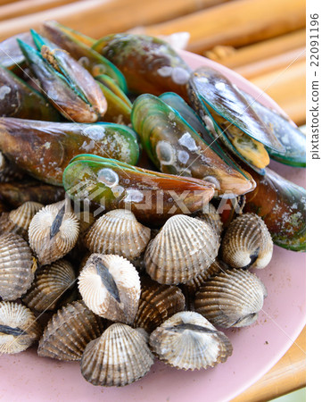 Fresh seafood mussels Fresh seafood mussels 22091196