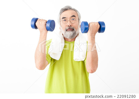 Senior men who train muscle with iron arrays Senior men who train muscle with iron arrays 22091280