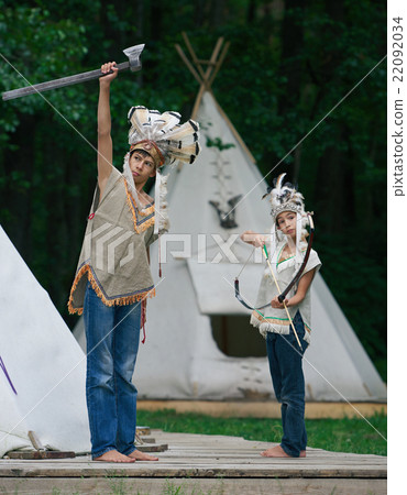 happy children playing native american happy children playing native american 22092034