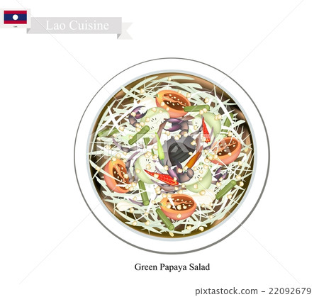 Green Papaya Salad, A Popular Dish in Laos Green Papaya Salad, A Popular Dish in Laos 22092679