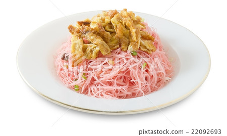 Red Fried Rice Vermicelli with Julienne Omelet  22092693