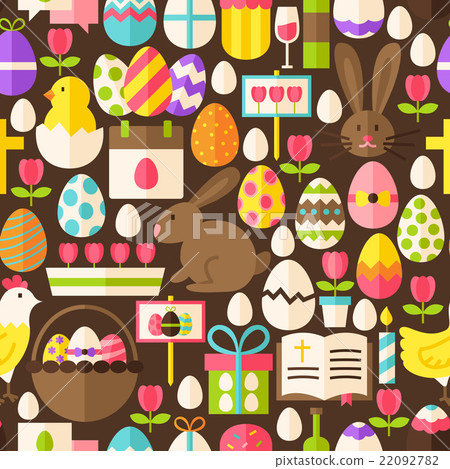 Easter Vector Dark Brown Seamless Pattern - Stock Illustration ...