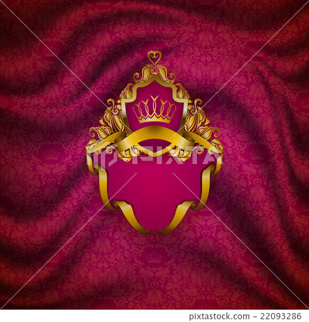 Elegant golden frame banner 22093286