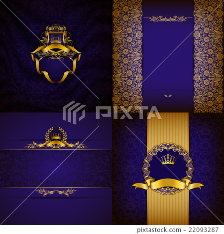 Elegant golden frame banner 22093287