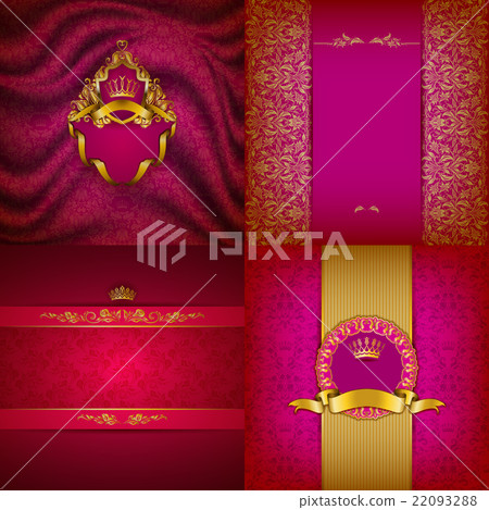 Elegant golden frame banner 22093288