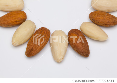 Almond nuts on the white table 22093834