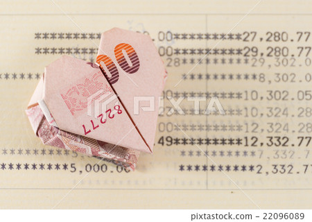 bank note on opening saving account passbook bank note on opening saving account passbook 22096089
