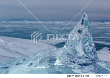 Beautiful transparent block of ice. 22097434