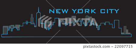 Outline of New York City skyline. - Stock Illustration [22097715] - PIXTA