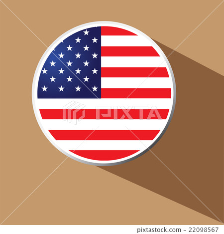 Vector - USA Flag Button Icon with long shadow - Stock Illustration ...