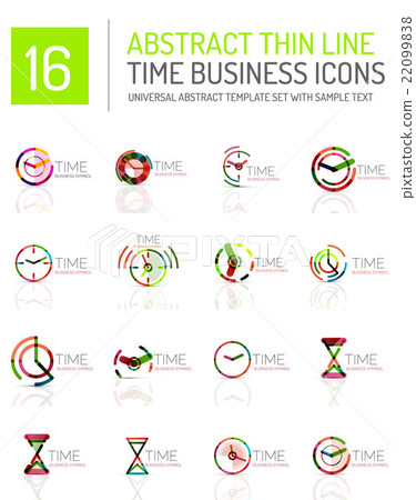 Geometric clock and time icon set 22099838