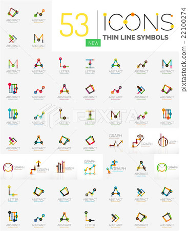 Collection of linear abstract logos Collection of linear abstract logos 22100274