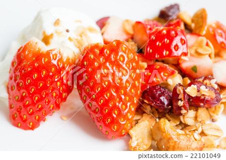 Homemade granola and yogurt breakfast health food 22101049