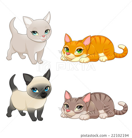 Group of cute cats with different colors 22102194
