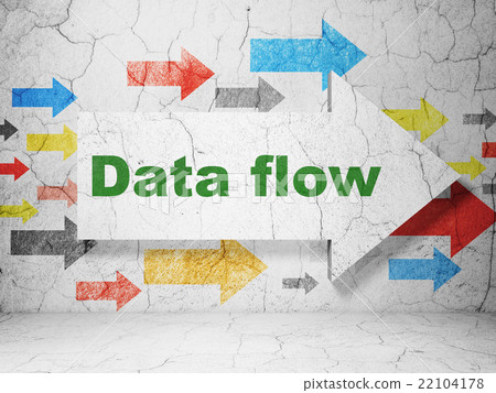 Information concept: arrow with Data Flow on 22104178