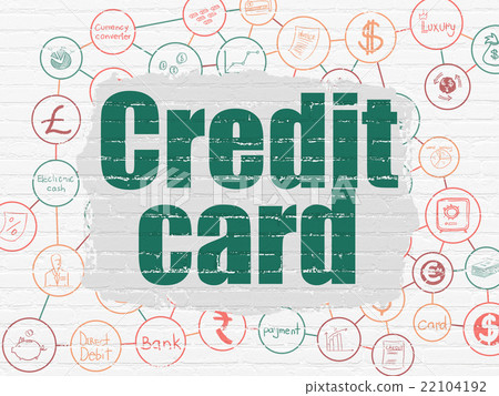 Money concept: Credit Card on wall background - Stock Illustration ...