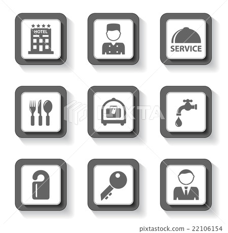 gray hotel buttons - Stock Illustration [22106154] - PIXTA