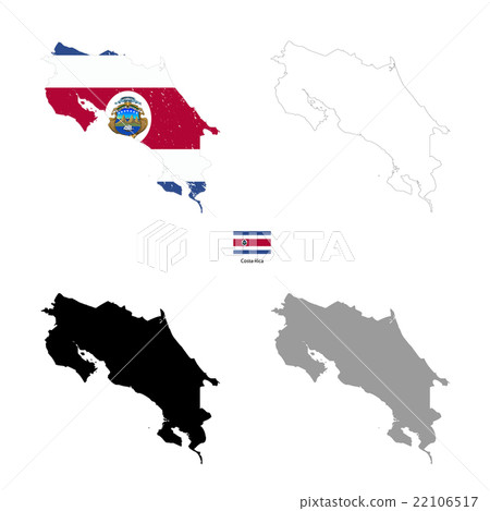 Costa Rica country black silhouette 22106517