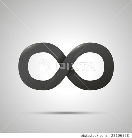 Black simple Infinity sign with shadow on white 22106528