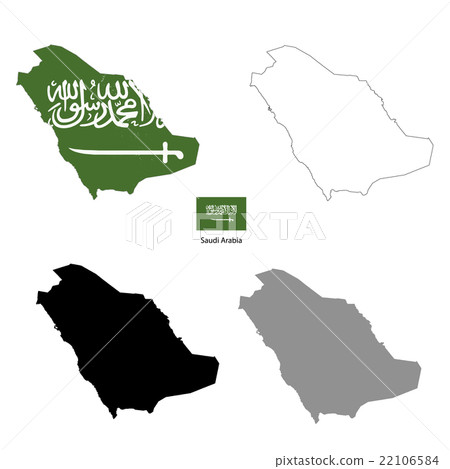 Saudi Arabia country black silhouette 22106584