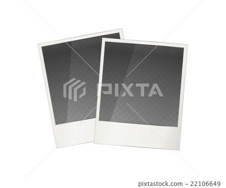 Two realistic polaroid photo frame on white 22106649