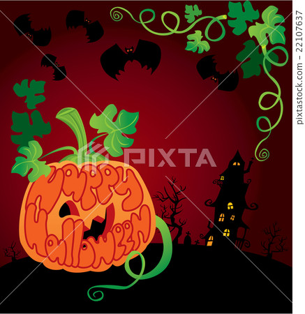 Halloween frame with pumpkin Halloween frame with pumpkin 22107637