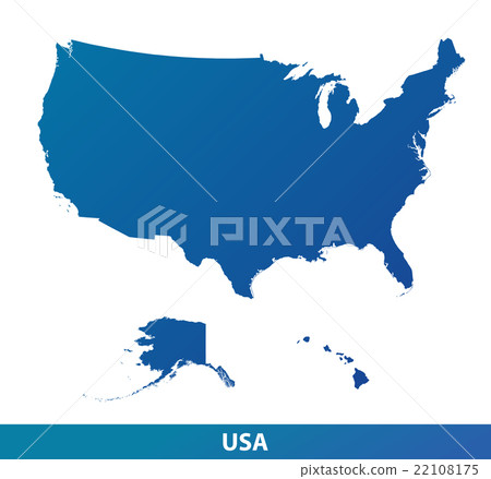 Map of USA isolated on a white background. - Stock Illustration ...