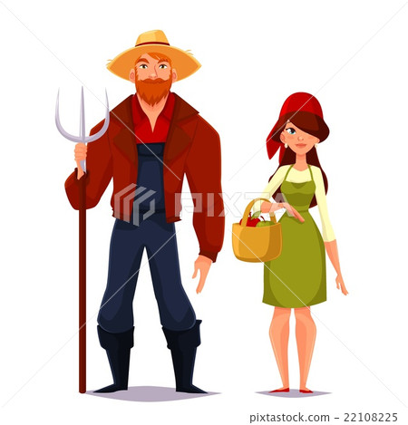 Two young man and woman farmer 22108225