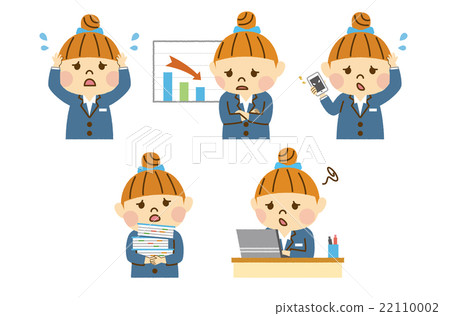 Business woman 's troubled face Part 1 - Stock Illustration [22110002 ...