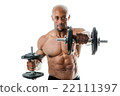 Muscle Man Holding dumbell 22111397