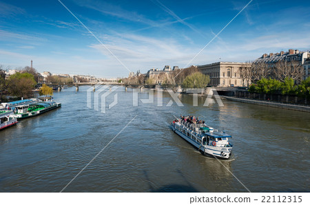 Boat tour on Seine river in Paris, France Boat tour on Seine river in Paris, France 22112315