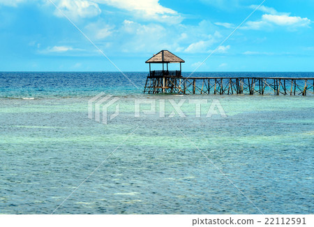 Wooden Dock on Togean Islands. Indonesia. 22112591