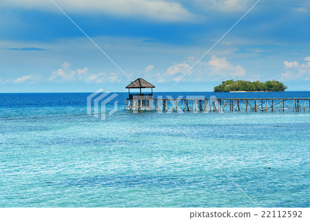 Wooden Dock on Togean Islands. Indonesia. Wooden Dock on Togean Islands. Indonesia. 22112592