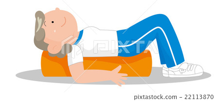 Elderly women stretching their spines with stretch pole 22113870