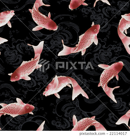 Japanese style carp pattern, Japanese style carp pattern, 22114017