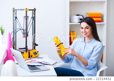 Positive woman sitting at the table Positive woman sitting at the table 22114452