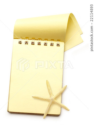 Yellow notepad with sea star Yellow notepad with sea star 22114893