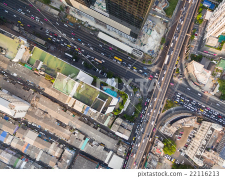 aerial view of traffic junction , transportation  22116213