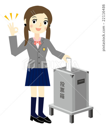 投票的女學生 22116486