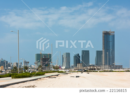 Abu Dhabi district with skyscrapers construction 22116815