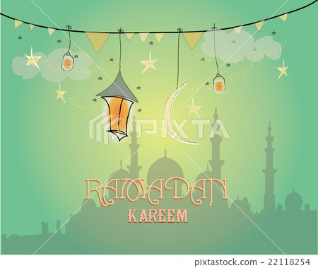 Creative greeting card design for holy month of 22118254