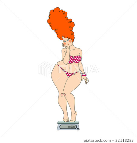 Woman on Weighing Scale 22118282