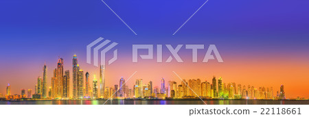 The beauty panorama of Dubai marina. UAE 22118661