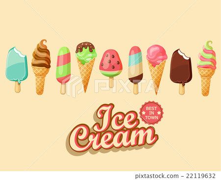 图库插图 ice cream collection.
