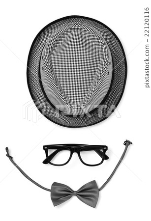 hat, eyeglasses and bow tie 22120116