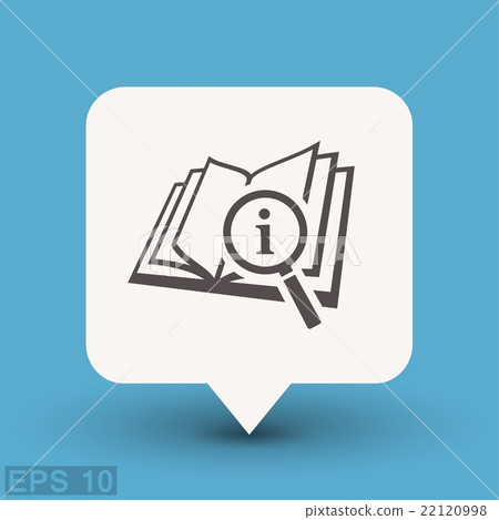 Pictograph of book and magnifier glass 22120998