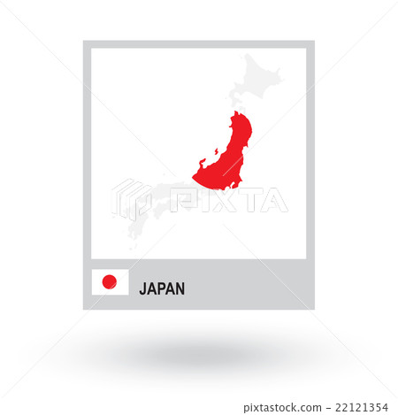 Map of Japan with national flag. vector EPS10. 22121354