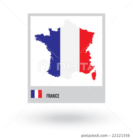 Map of France with national flag. vector EPS10. Map of France with national flag. vector EPS10. 22121356