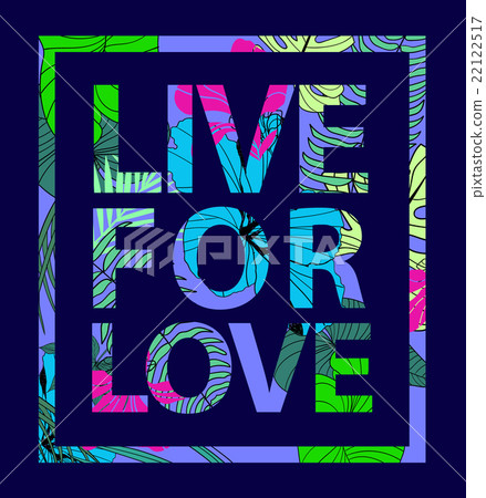 Vector colorful tropical quote in square frame 22122517