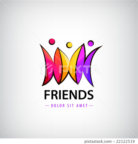 Vector colorful 3 men logo, people Vector colorful 3 men logo, people 22122519